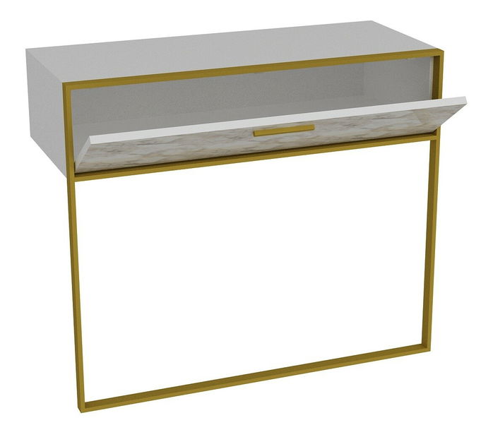 Măsuță consolă Poppy (Auriu + Alb)