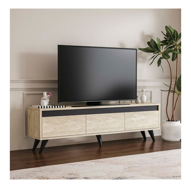 TV stolić/ormarić Central (travertin + antracit)