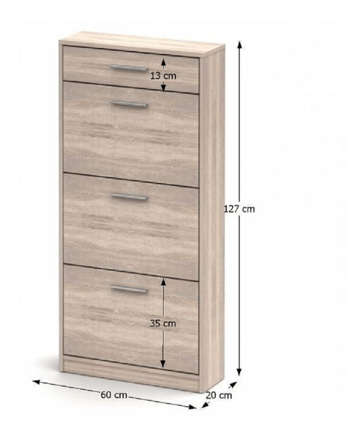 Pantofar (Dulap pentru pantofi) Notrea 311 stejar Sonoma