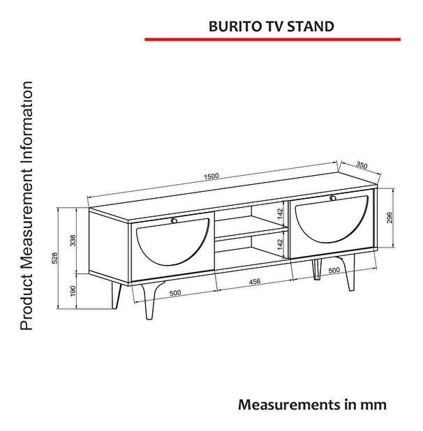 TV stolík/skrinka Burinda tv (dub biely)