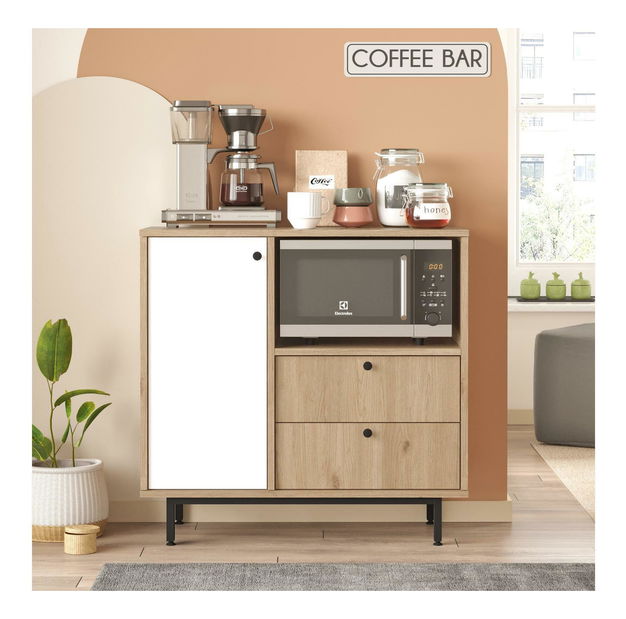 Komoda Rebutia 1 (hrast + bijela)