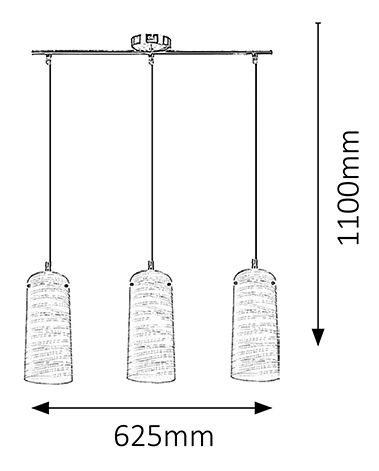Závesné svietidlo Aurel 6338 (saténová chrómová + biely vzor)