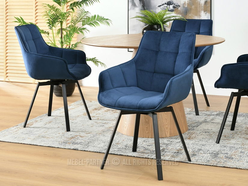 Stolička Aranbura (námorícka modrá + zlatá)