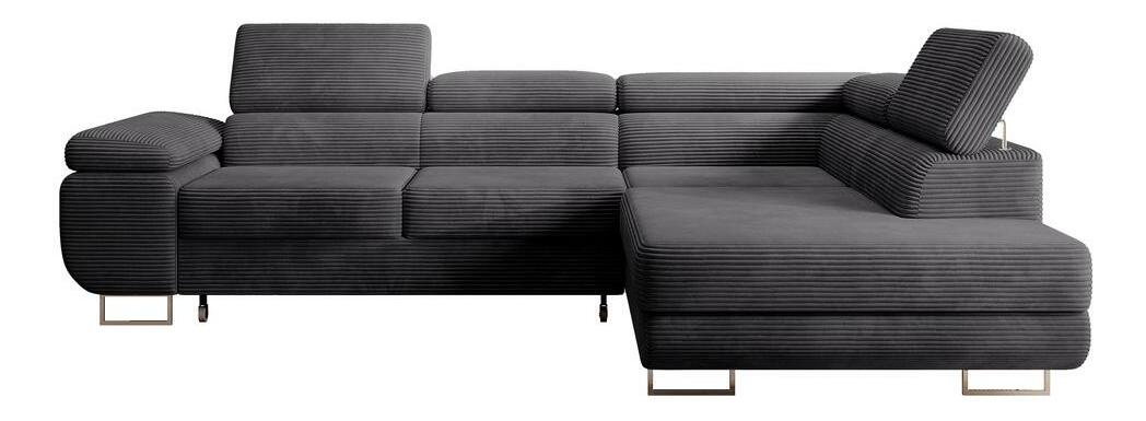 Kutna garnitura Stiletto (D) (tamnosiva + srebrna)