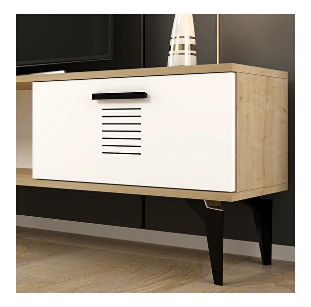 TV asztal/szekrény Vipapo 11 (zafír tölgy + fehér) 