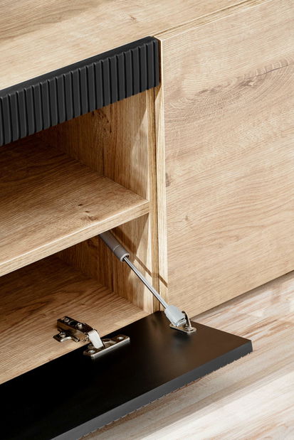 Obývacia stena Aruno AR (dub ribbeck + čierna) (s osvetlením)