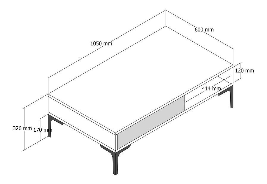 Masă de cafea Irma (Nuc + Alb)