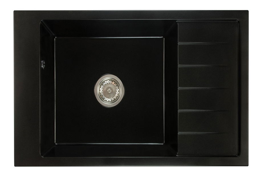 Kuchynský drez Lurano (čierna) (s 2 otvormi pre batériu) (P)