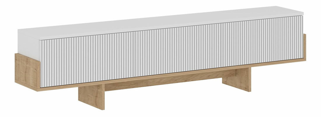 TV skrinka Hega (biela + dub zafírový)