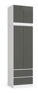 Ormar za garderobu Slots (bijela + grafit) (sa nadogradnjom)