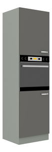 Visoki kuhinjski ormarić za namirnice i pećnicu Gonir 60 DP-210 2F (korpus: siva + front: sivi sjaj)
