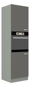 Potravinová kuchynská skrinka na rúru Gonir 60 DP-210 2F (korpus: sivá + front: lesk sivý)
