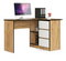 Rohový PC stolík Bodhi (dub craft + biela) (P)