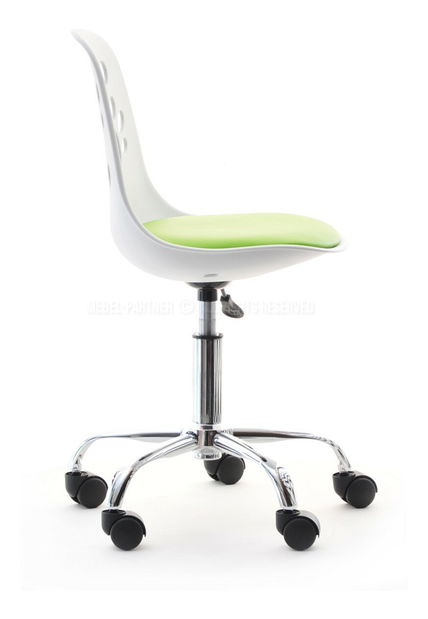 Detská stolička Footy (zelená + chrómová)