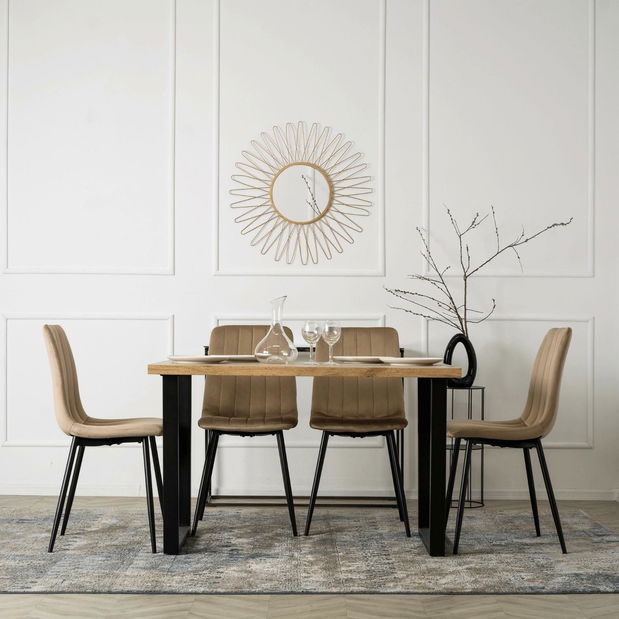 Scaun sufragerie Imprimir (bej + negru) 