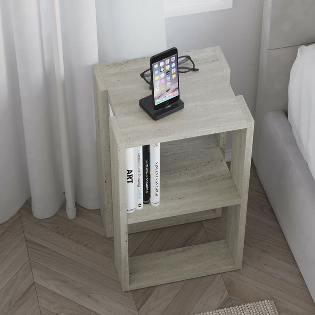 Éjjeliszekrény Lonkly (travertin)