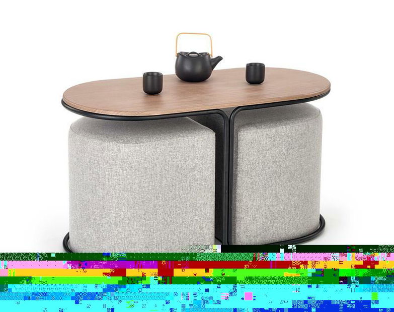 Stolić za kavu Parthenia (furnir + crna)