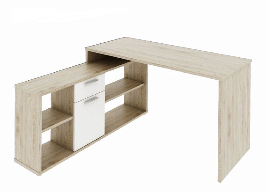 Számítógépasztal Noe new (san remo tölgy + fehér)