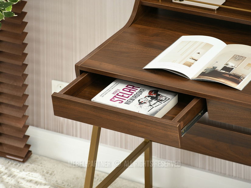 Masă PC Borge (nuc + auriu)