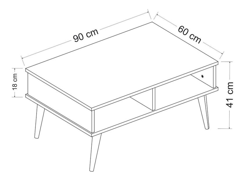 Konferenčný stolík Loreena (biela + dub zafírový) 