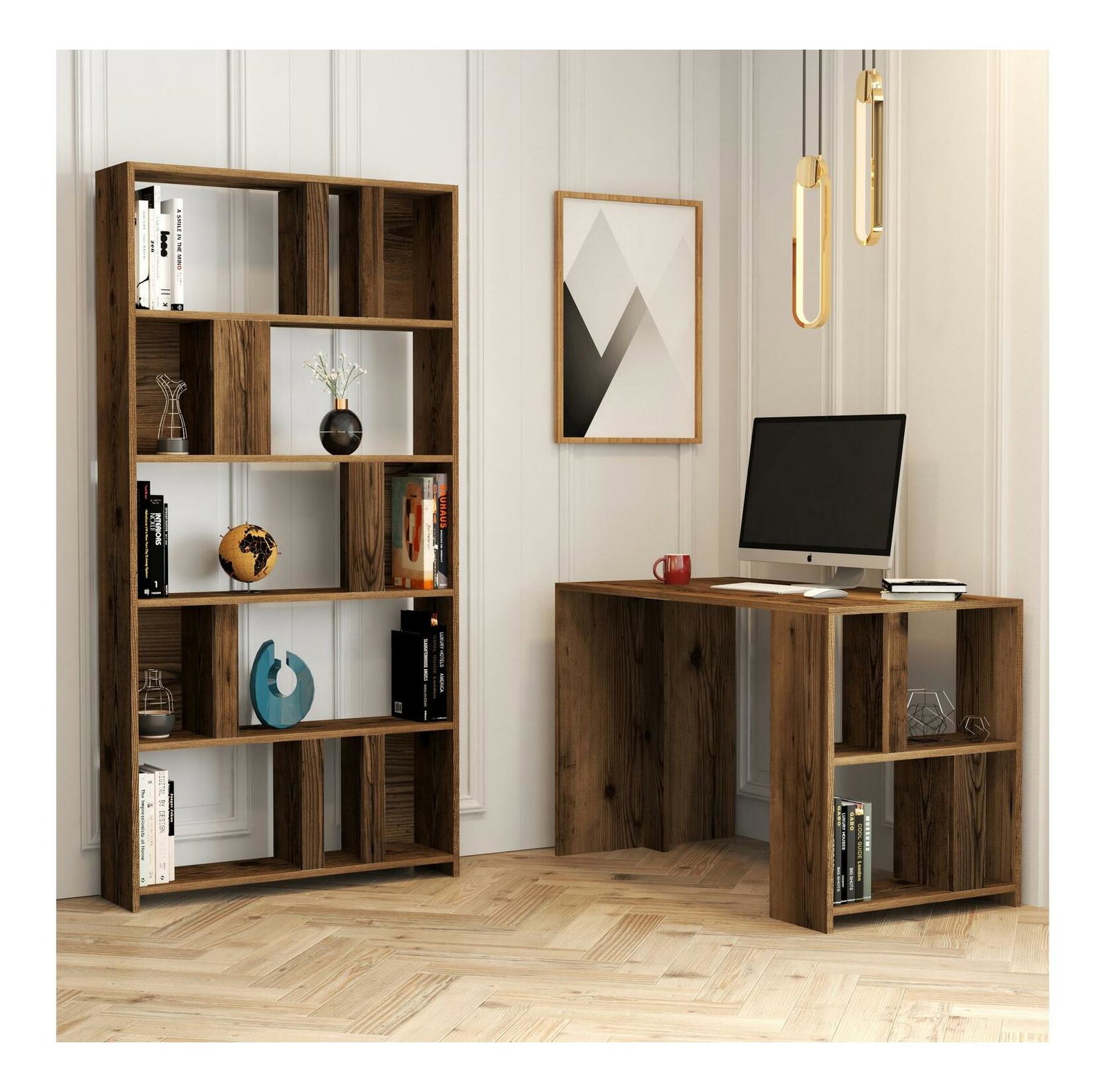 PC asztal regállal Limba (dió)