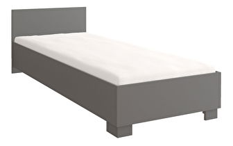Pat de o persoană 90 cm Oleg II (Alb + gri)