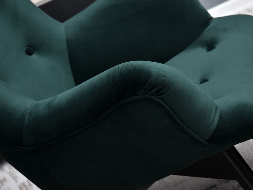 Dizajnové kreslo Florentino (tmavozelená + biela)