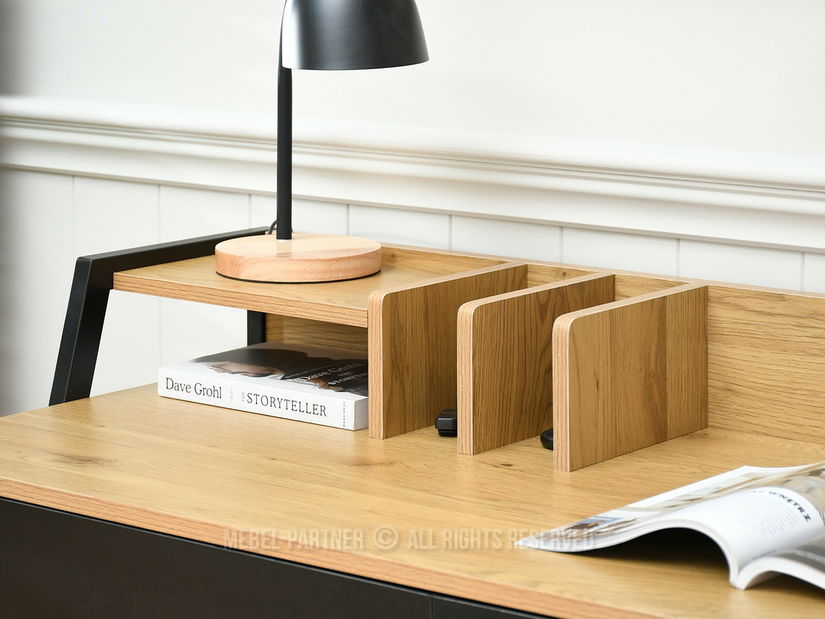 PC stol Rigielo (crni hrast + crna)