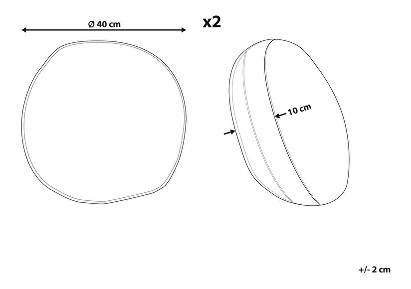 Set 2 buc perne decorative ⌀ 40 cm Cerina (albastru)