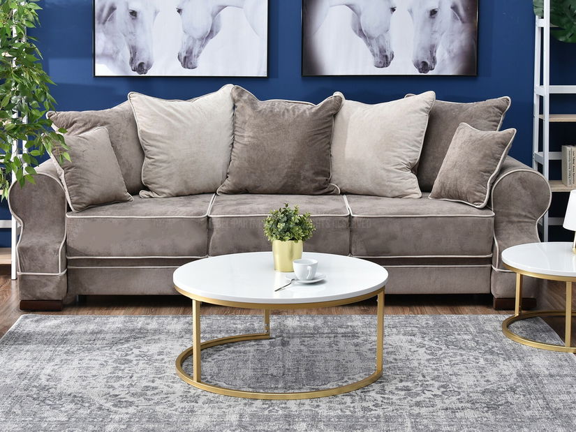 Dohányzóasztal Kolja Stolik Xl (fehér + arany)