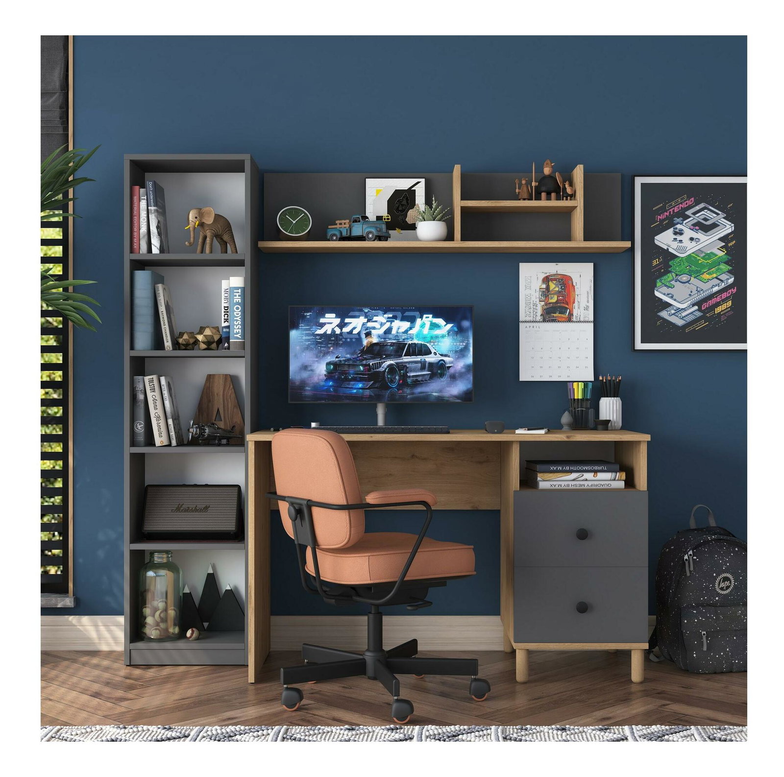 PC asztal Haiti 115 (dió + antracit)