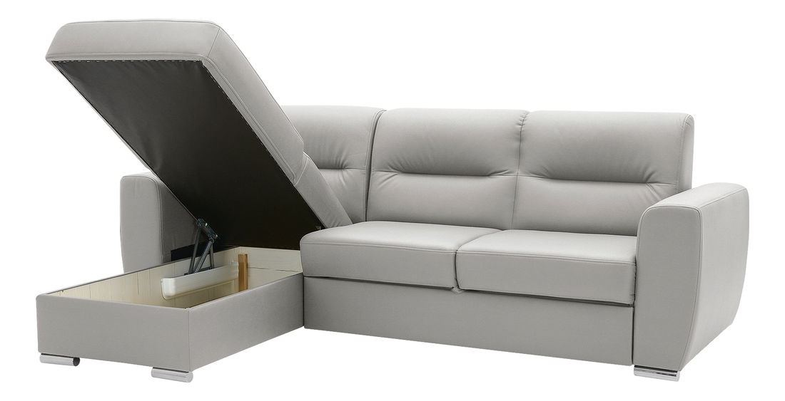 Sarokkanapé Renold (világosszürke) (tárolóhellyel)