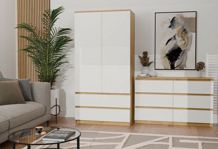 Komód Musecalo 6 120 (artisan tölgy + fehér)