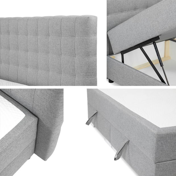 Bračni krevet 180 cm Winty 2 (svijetlosiva)