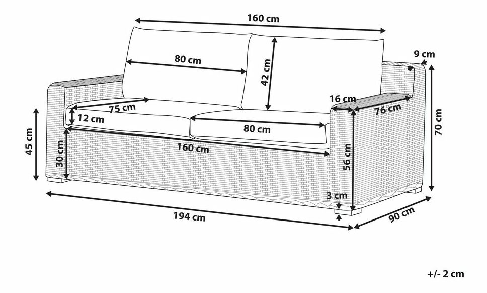 Bancă de grădină ARODE (maro deschis)