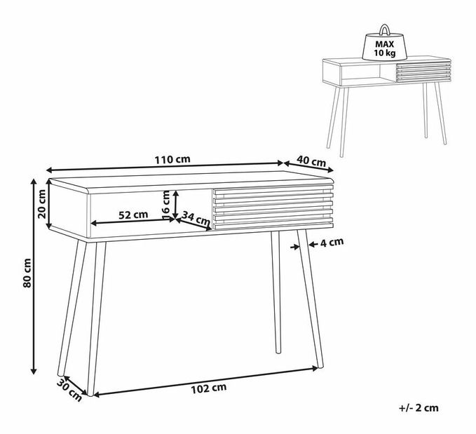 Konzolni stolić Pera (tamno drvo)