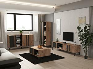 Set mobilier living Laciko (pin atlantic + antracit)