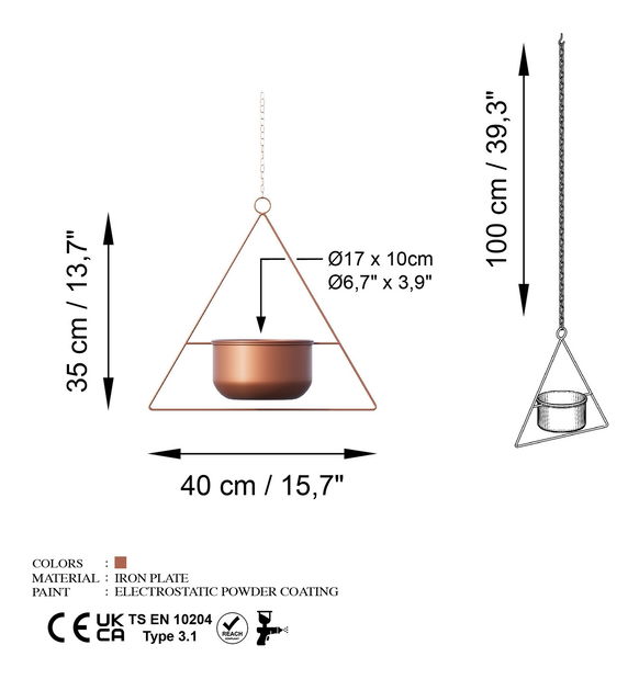 Dekoratív edény Huzaifa (réz)