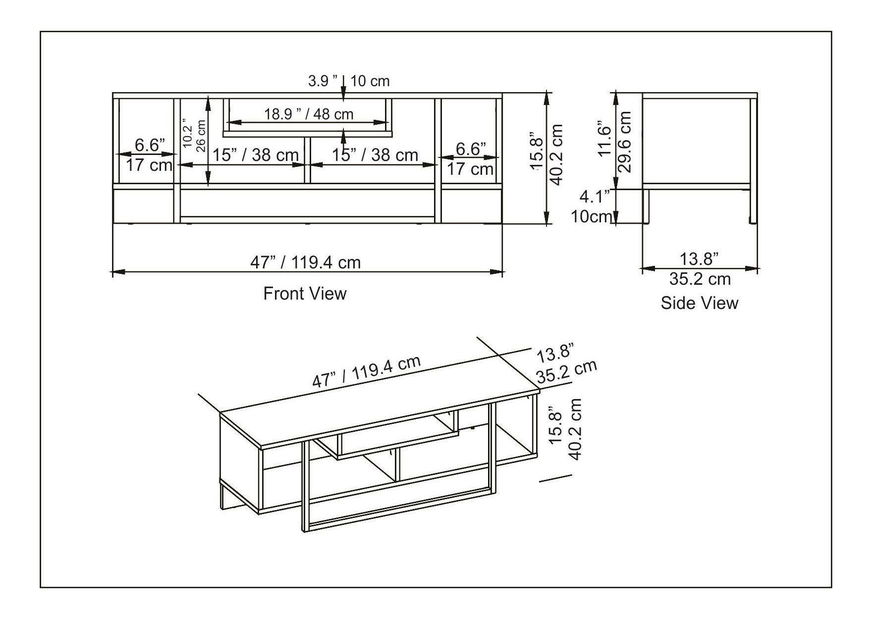 TV stolić/ormarić Aslana 120 (bijela + zlatna)