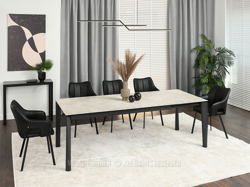 Masă de sufragerie Tornado (crem + negru)