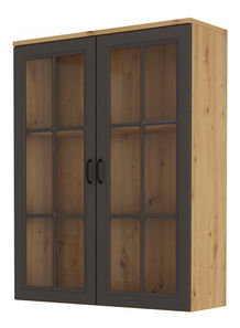 Vitrină (Suprastructură) Flaminia 2D (stejar artisan + grafit)