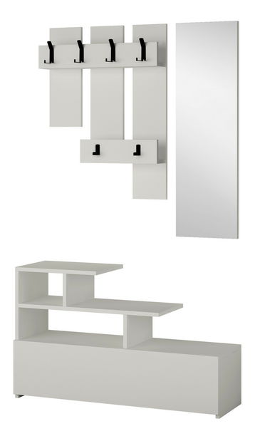 Előszobai garnitúra Vespa (fehér) (tükörrel)
