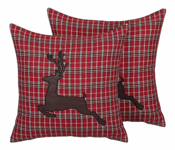 Sada 2 ozdobných vankúšov 45 x 45 cm Cometa (červená)