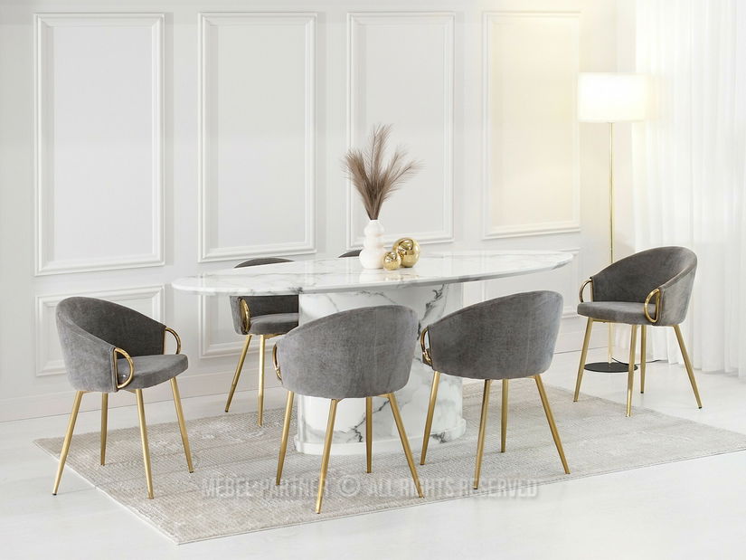 Scaun Carma K (gri + auriu)