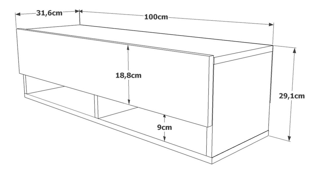 TV asztal/Szekrény France 13 (atlanti fenyő + tégla) 