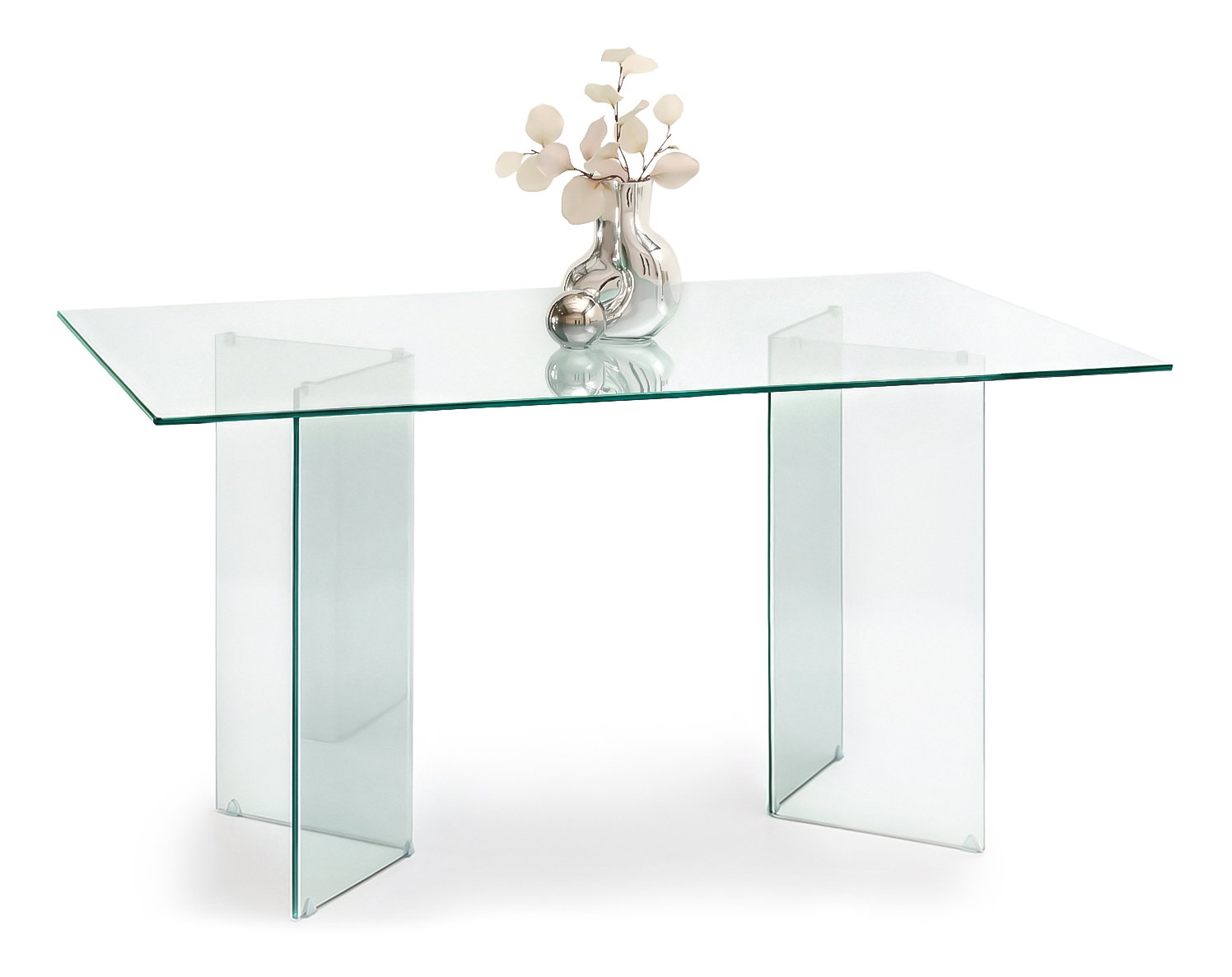 Masă sufragerie Fernandez (sticlă clară)