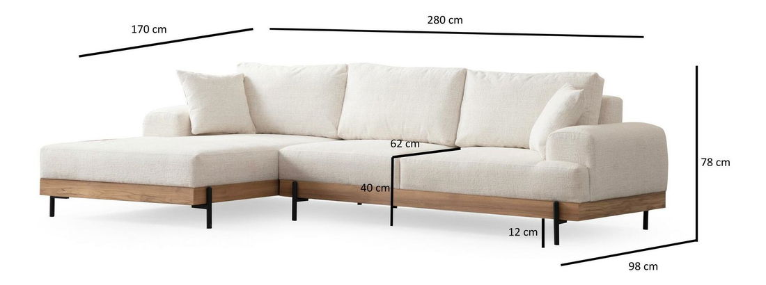 Colțar Etorella (S) (alb + Stejar)