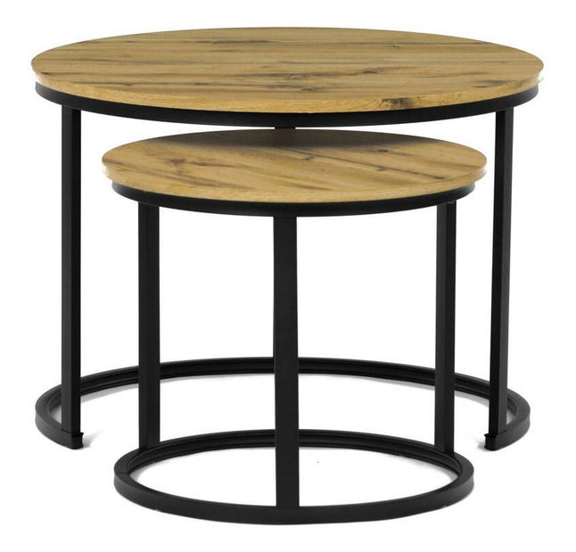 Set 2 konferenčných stolíkov Conjugar (dub divoký)