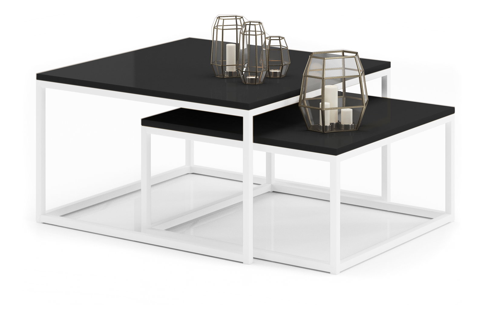 Set 2 ks. konferenčných stolíkov Kamir (biela + čierna)