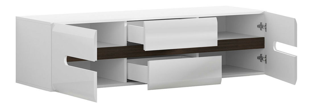 TV stolić/ormarić Azteca Trio RTV2D2S/4/15 (bijela + sjaj bijeli) 
